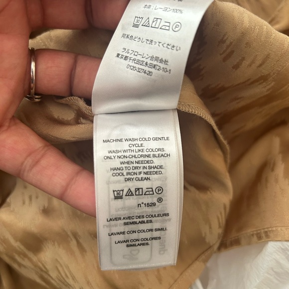 NWT Lauren Ralph Lauren Jacquard Shirtdress in Tan color - Picture 16 of 16